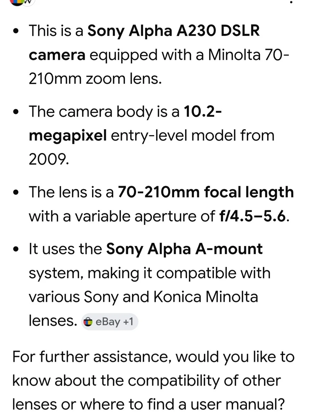 Sony Black DSLR Camera with Black Bag and Orange Interior